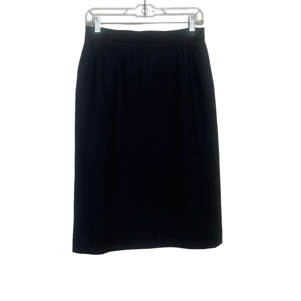 Pendleton Petite 12 Black Skirt‎ Pencil 100% Wool Lined Pockets